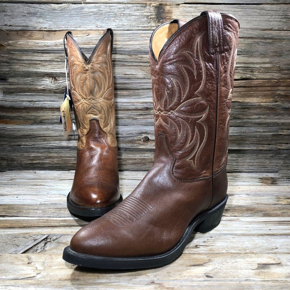 Tony Lama 7913 Brown Leather Western Cowboy Boots Men 10 EE Extra Wide